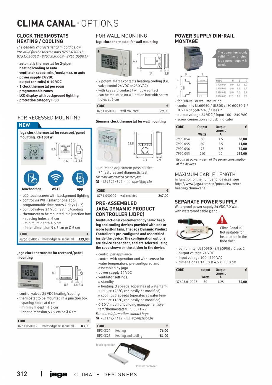 Pagina 7 - Ventiloconvector de pardoseala 10/13/19 - Preturi si accesorii JAGA CLIMA CANAL Fisa...