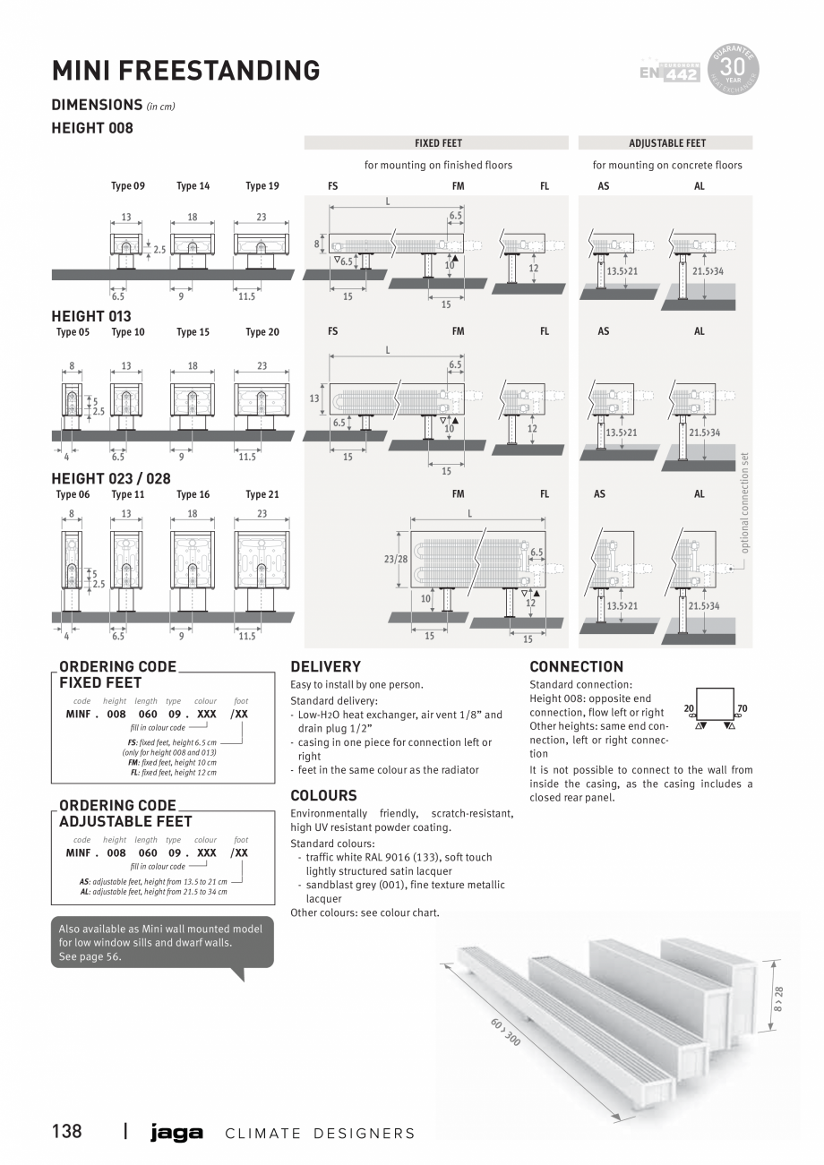 Pagina 3 - Calorifere de plinta cu picioruse - Preturi si accesorii JAGA MINI Free Standing / DBE...