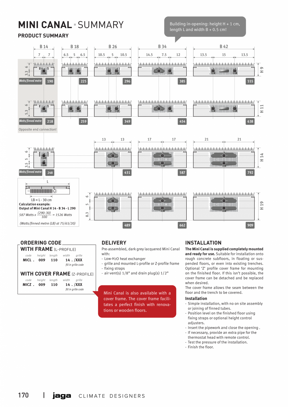 Pagina 7 - Convector de pardoseala JAGA MINI CANAL Fisa tehnica Engleza  straps or optional height...