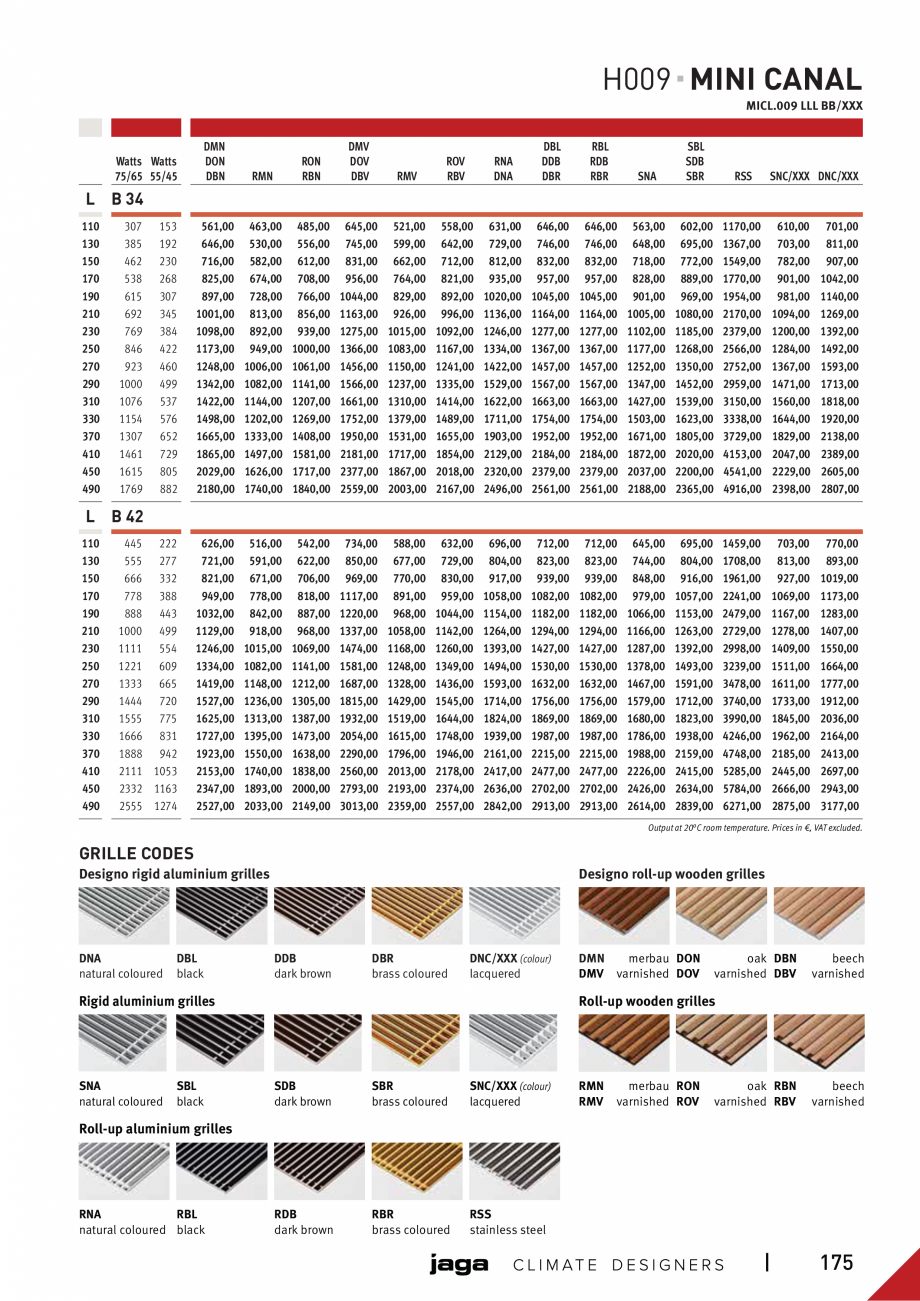 Pagina 12-Convector de pardoseala JAGA MINI CANAL Fisa tehnica Engleza L) x 2.
CODE
7690.02

The height...