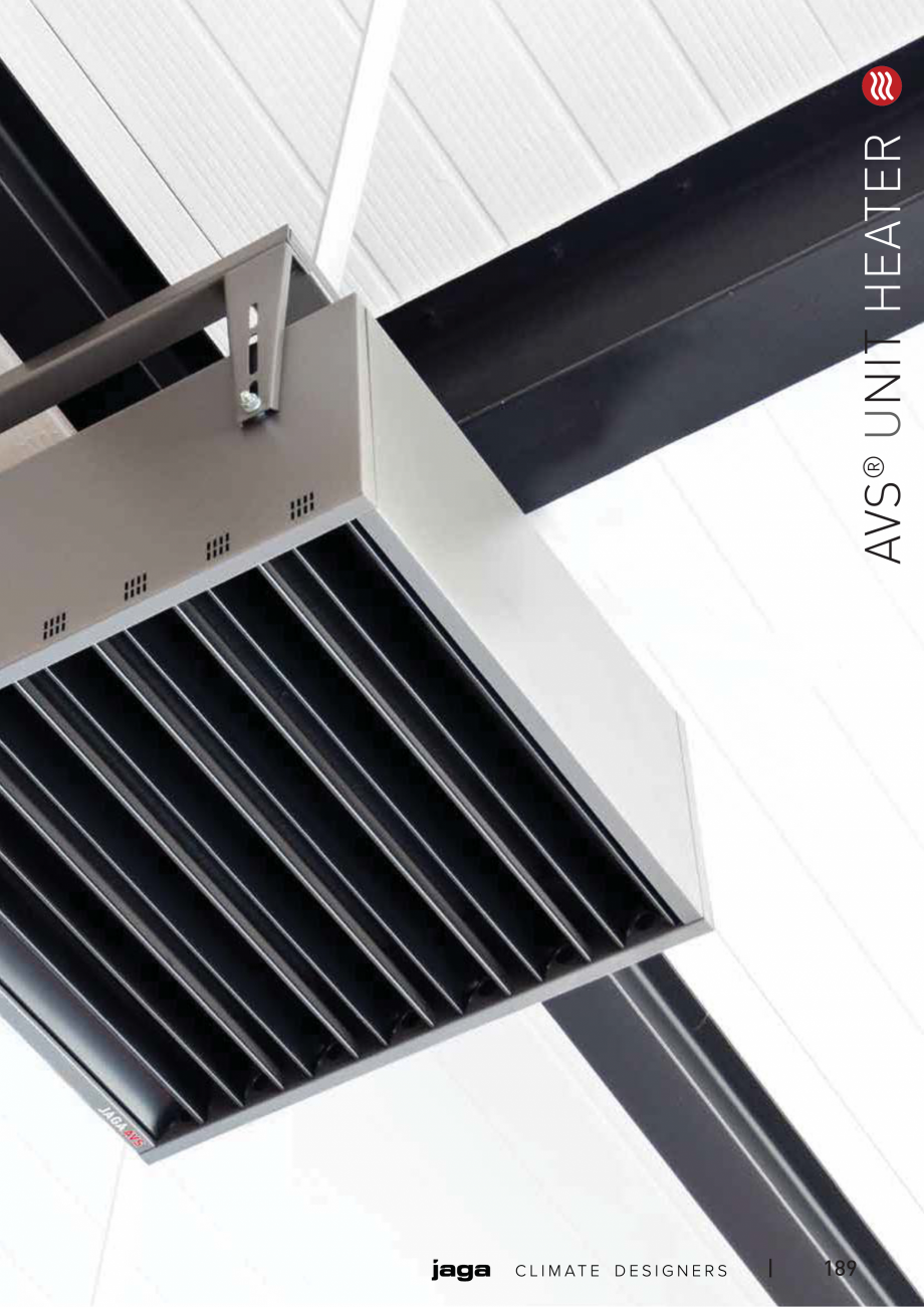 Pagina 2-Unitate incalzire AVS® UNIT HEATER JAGA Fisa tehnica Engleza t improvement in the heat
carrying ...