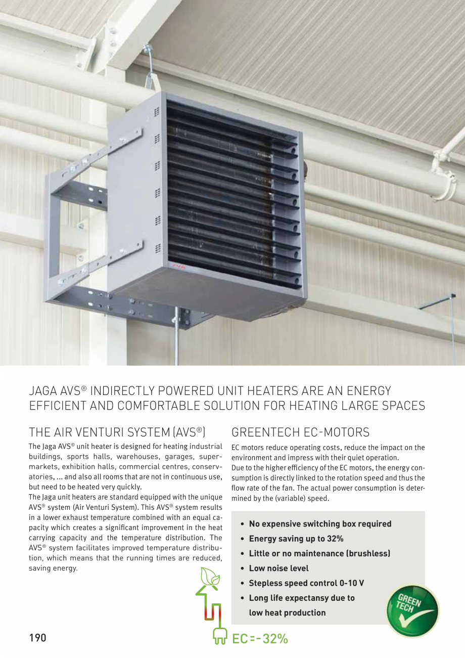 Pagina 3-Unitate incalzire AVS® UNIT HEATER JAGA Fisa tehnica Engleza create a signiﬁcant improvement...
