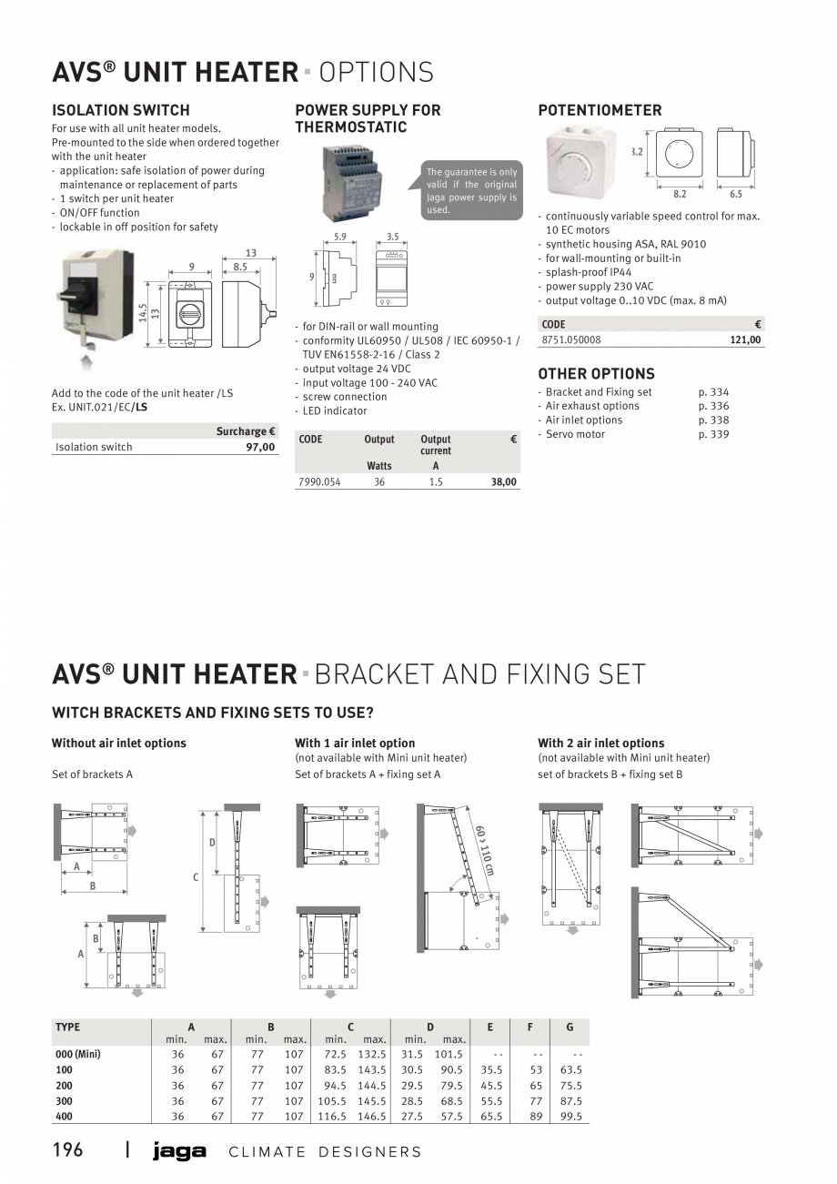 Pagina 9 - Unitate incalzire AVS® UNIT HEATER JAGA Fisa tehnica Engleza UNIT.421/EC
3479,00 €
...