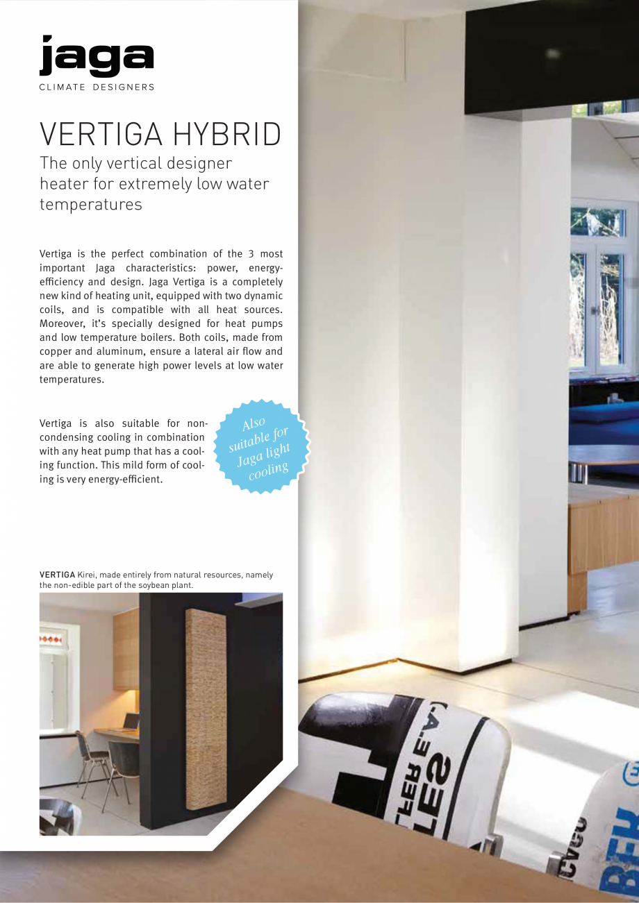 Pagina 1 - Radiator de joasa temperatura cu design special JAGA VERTIGA HYBRID Fisa tehnica Engleza ...