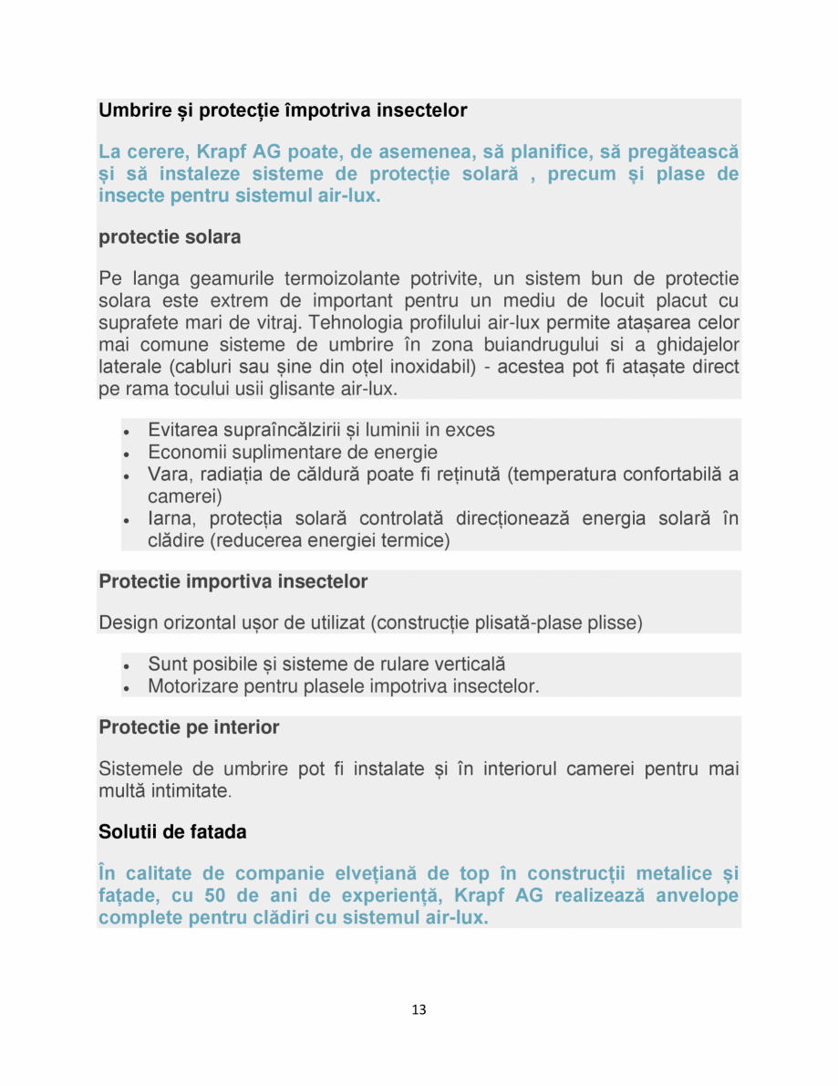 Pagina 13 - Sistem de usi glisante air-lux air-lux Catalog, brosura Romana dă utilizarea...