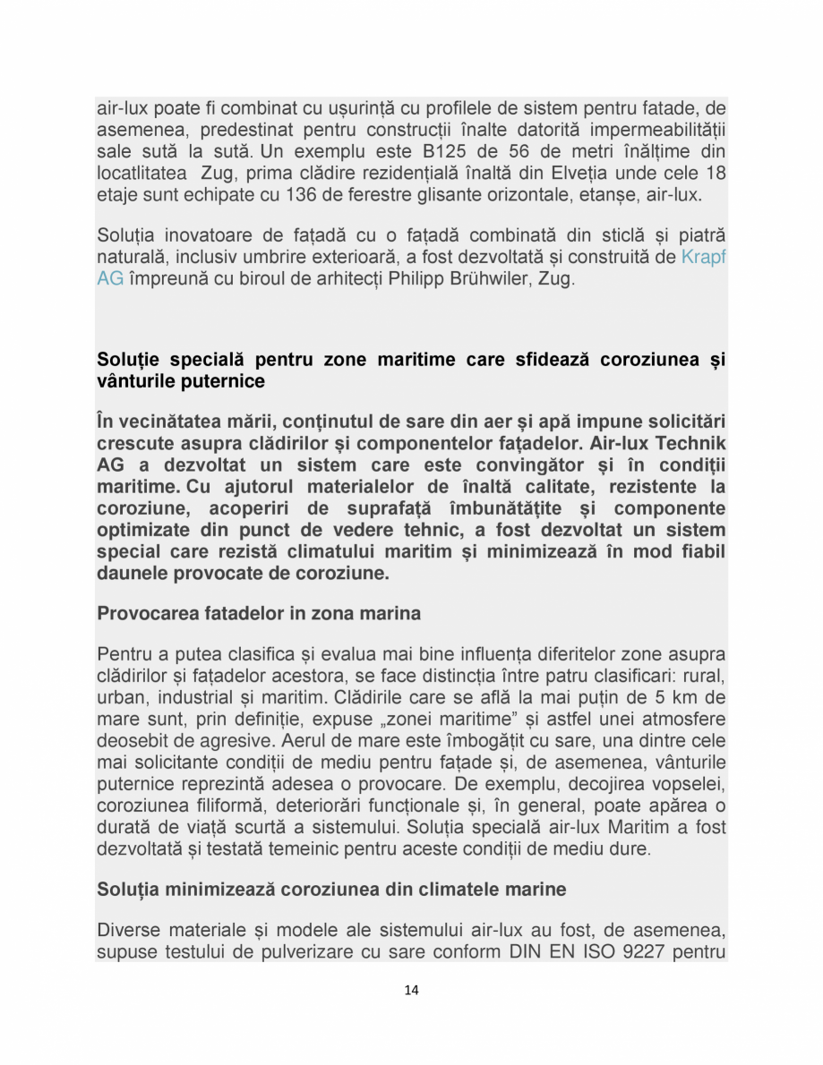 Pagina 14-Sistem de usi glisante air-lux air-lux Catalog, brosura Romana consistente, combinația
de elemente ...