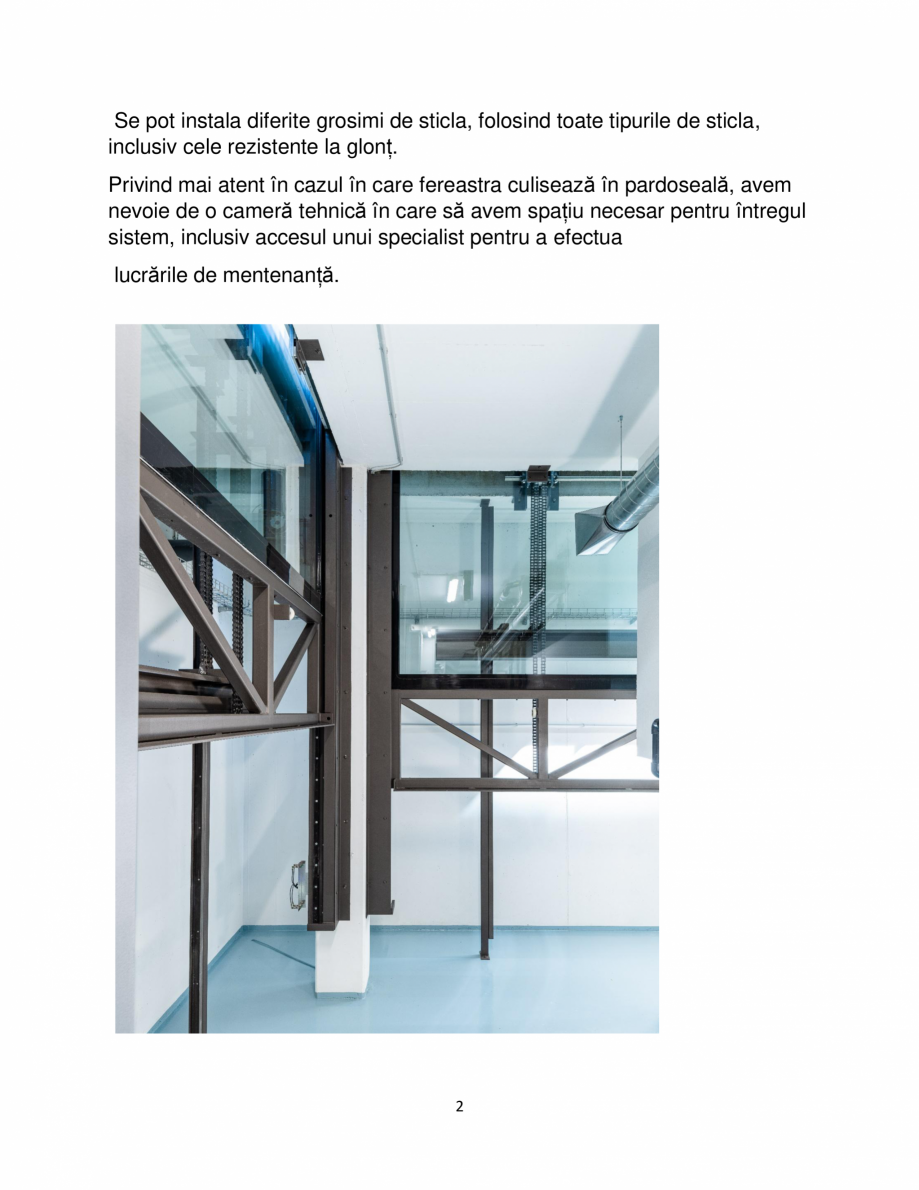 Pagina 2-Sistem glisant cu deschidere cu elemente verticale - tip ghilotina, de jos in sus/de sus in jos...