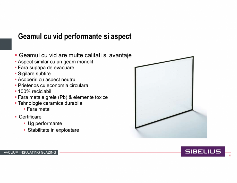 Pagina 26-Prezentare geam cu vid SIBELIUS Catalog, brosura Romana 