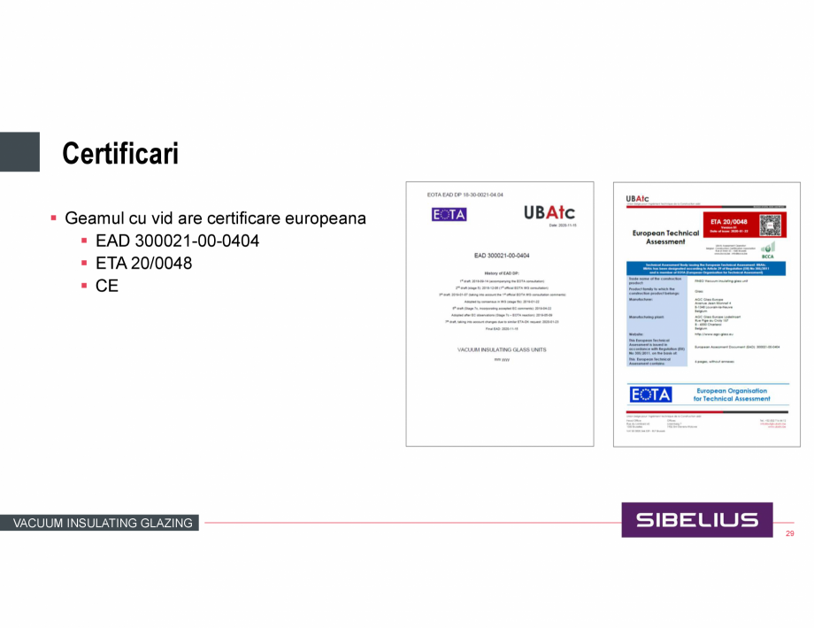 Pagina 29-Prezentare geam cu vid SIBELIUS Catalog, brosura Romana 