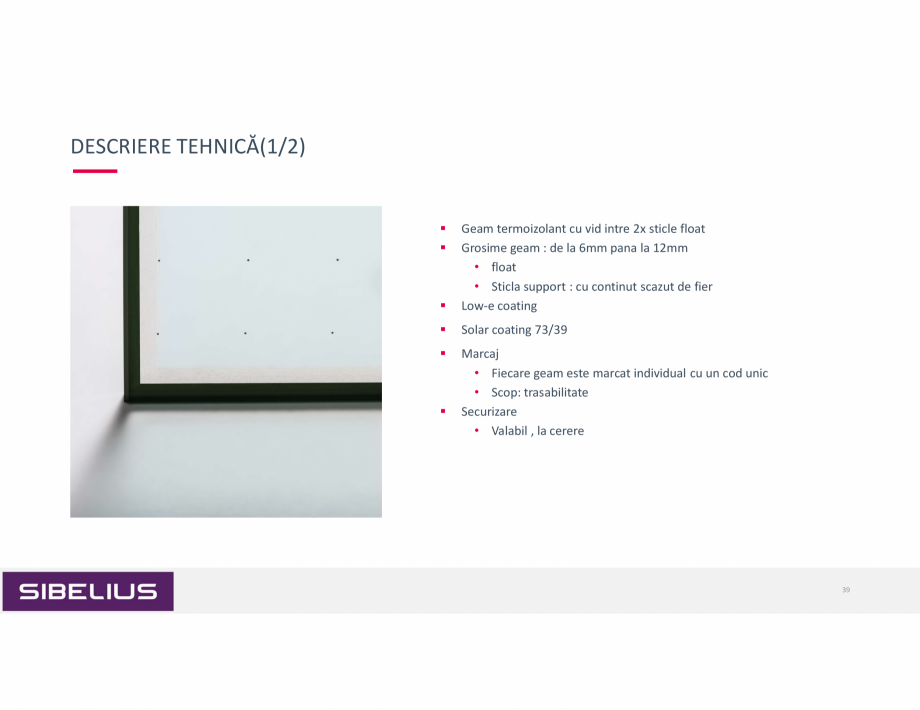 Pagina 39-Prezentare geam cu vid SIBELIUS Catalog, brosura Romana 