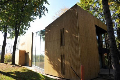 Detaliu fatada casa pe structura de lemn Case pe structura de lemn
