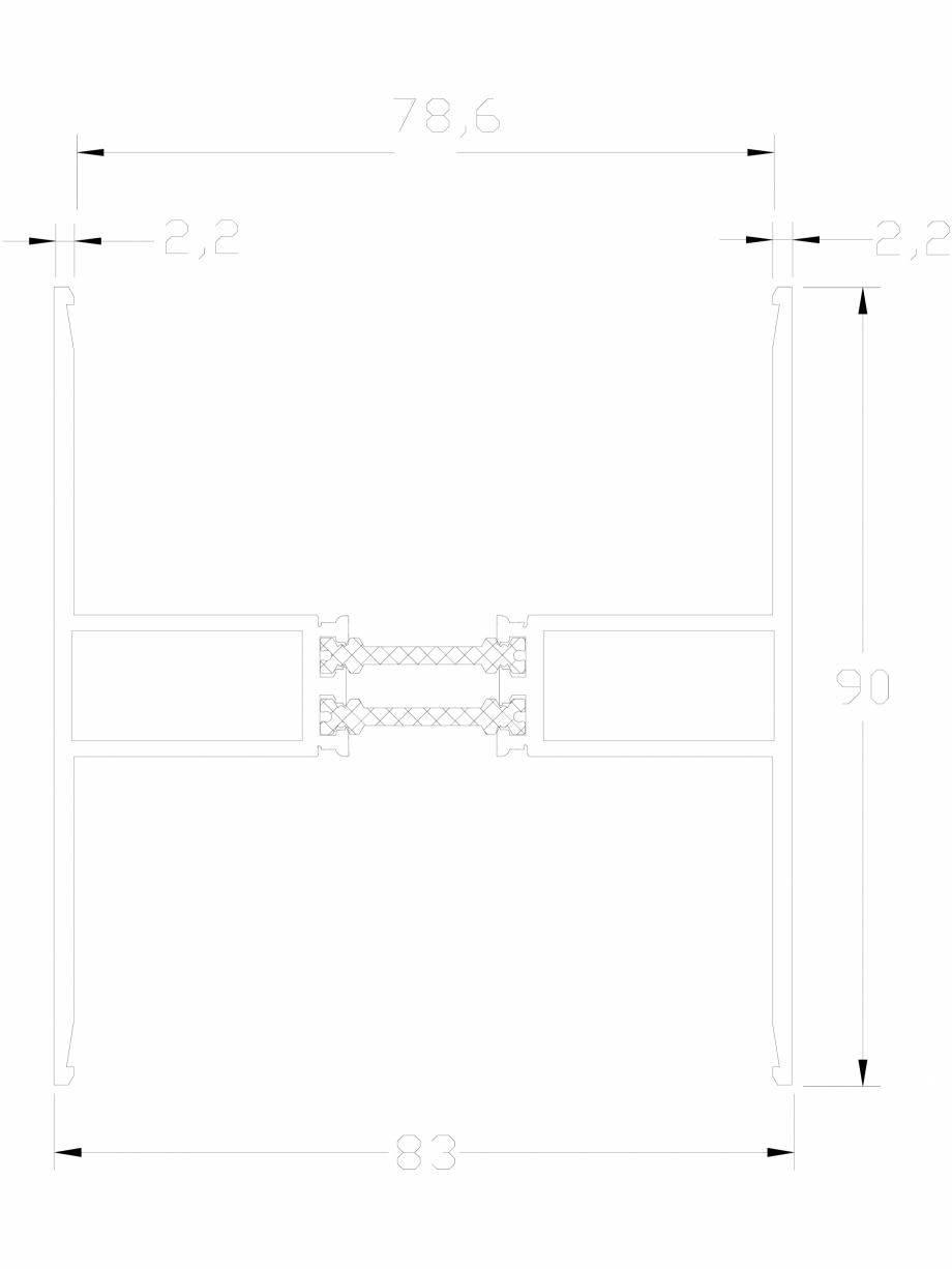 Pagina 1-CAD-DWG Profil HV83 W LINIT Detaliu de produs 