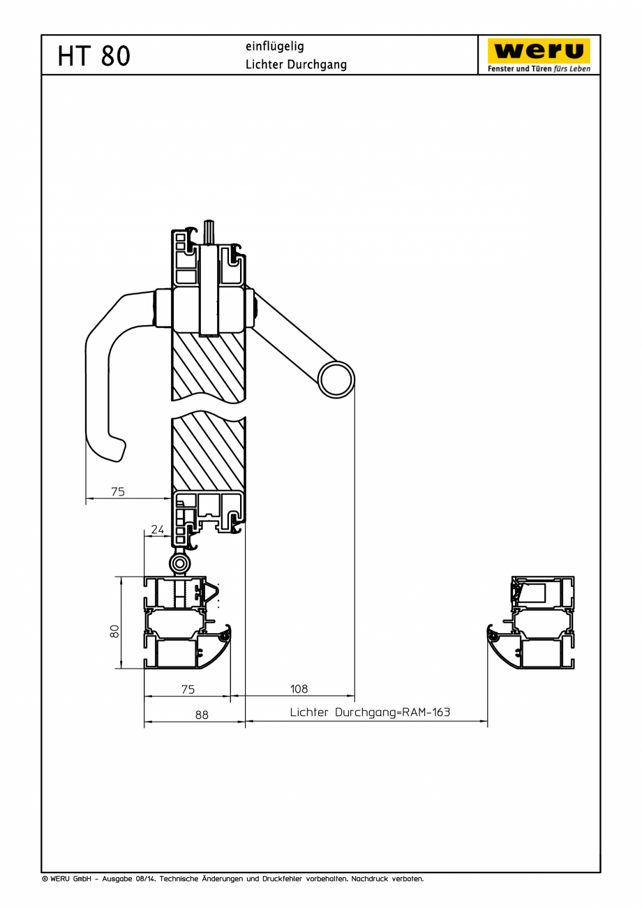 Pagina 1-CAD-PDF Usi de exterior din aluminiu HT 80 WERU Detaliu de montaj 