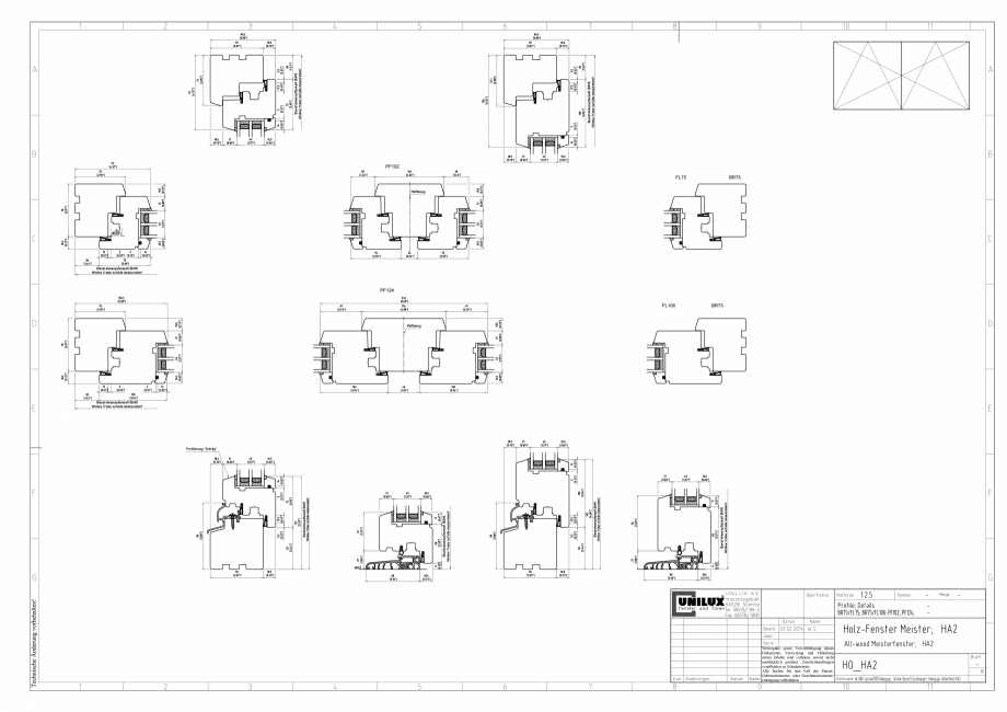 Pagina 1-CAD-PDF Ferestre din lemn stratificat HA2 UNILUX Detaliu de montaj 