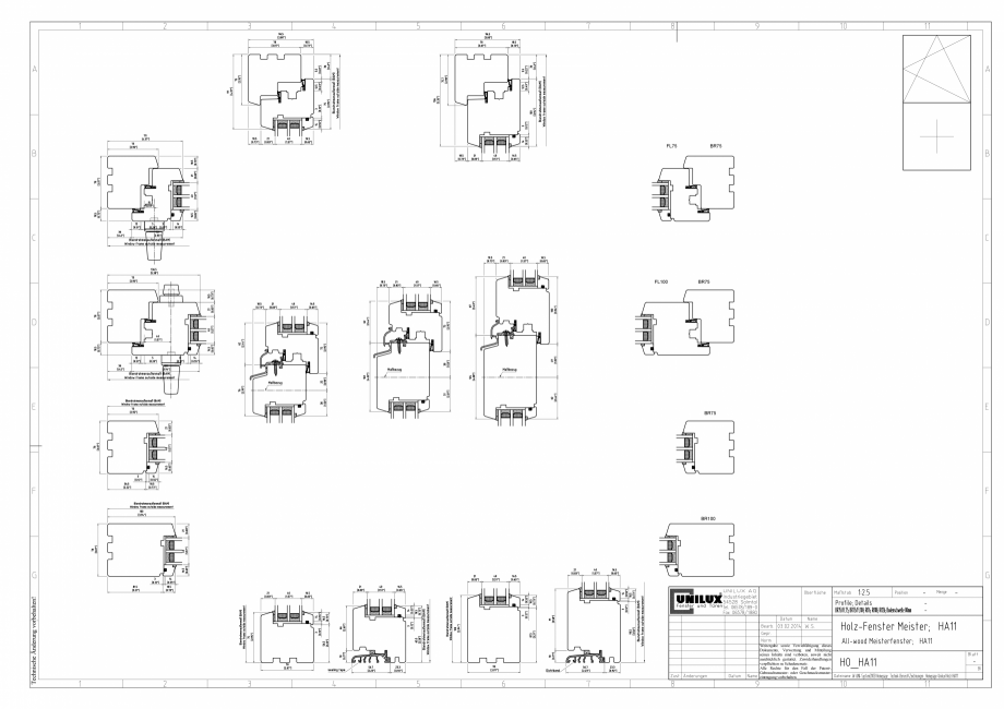 Pagina 1 - CAD-PDF Ferestre din lemn stratificat HA11 UNILUX Detaliu de montaj 