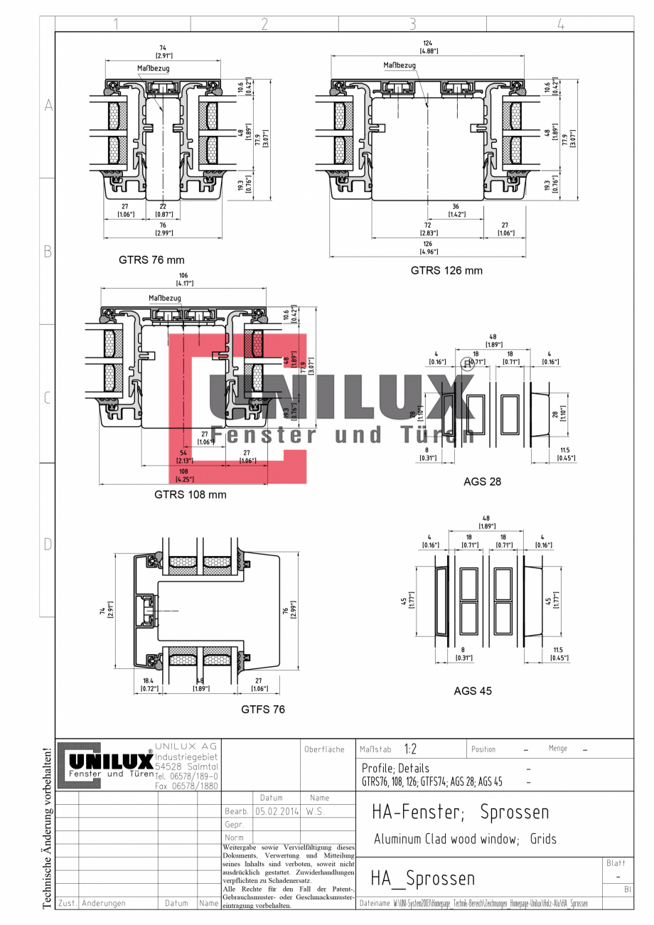 Pagina 1-CAD-PDF Ferestre din lemn placat cu aluminiu UNILUX Detaliu de montaj 