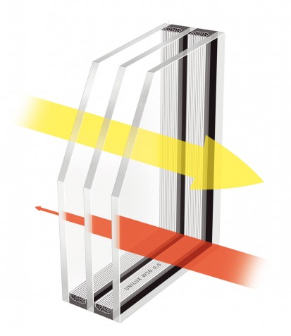 Sticla pentru ferestre din lemn placat cu aluminiu - ThermoWhite3 DesingLine Privacy Sticla pentru ferestre din