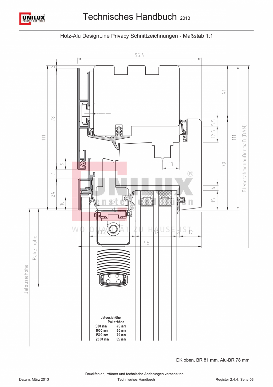 Pagina 1-CAD-PDF Ferestre din lemn placat cu aluminiu  UNILUX Detaliu de montaj DesingLine Privacy 