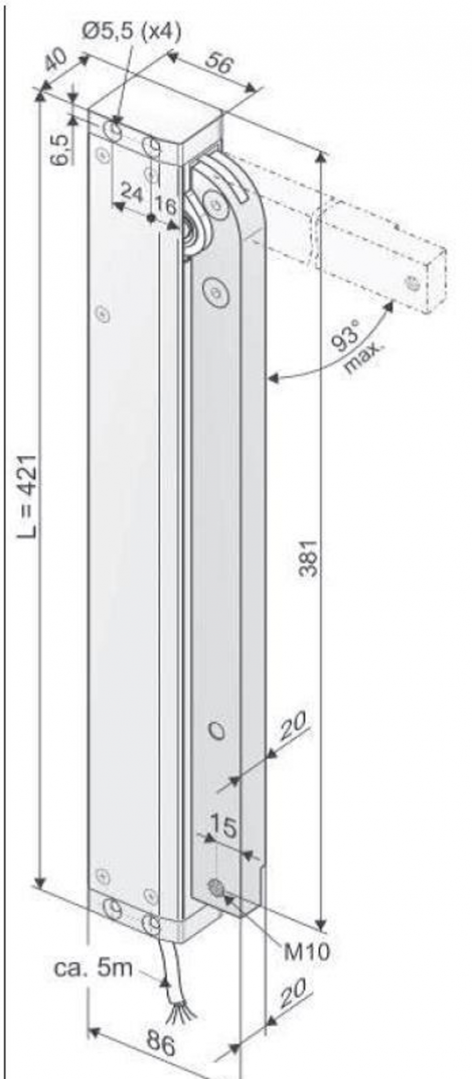 Pagina 1-Motor cu brat oscilant UNILUX FTA600 DF S12 Fisa tehnica Engleza 