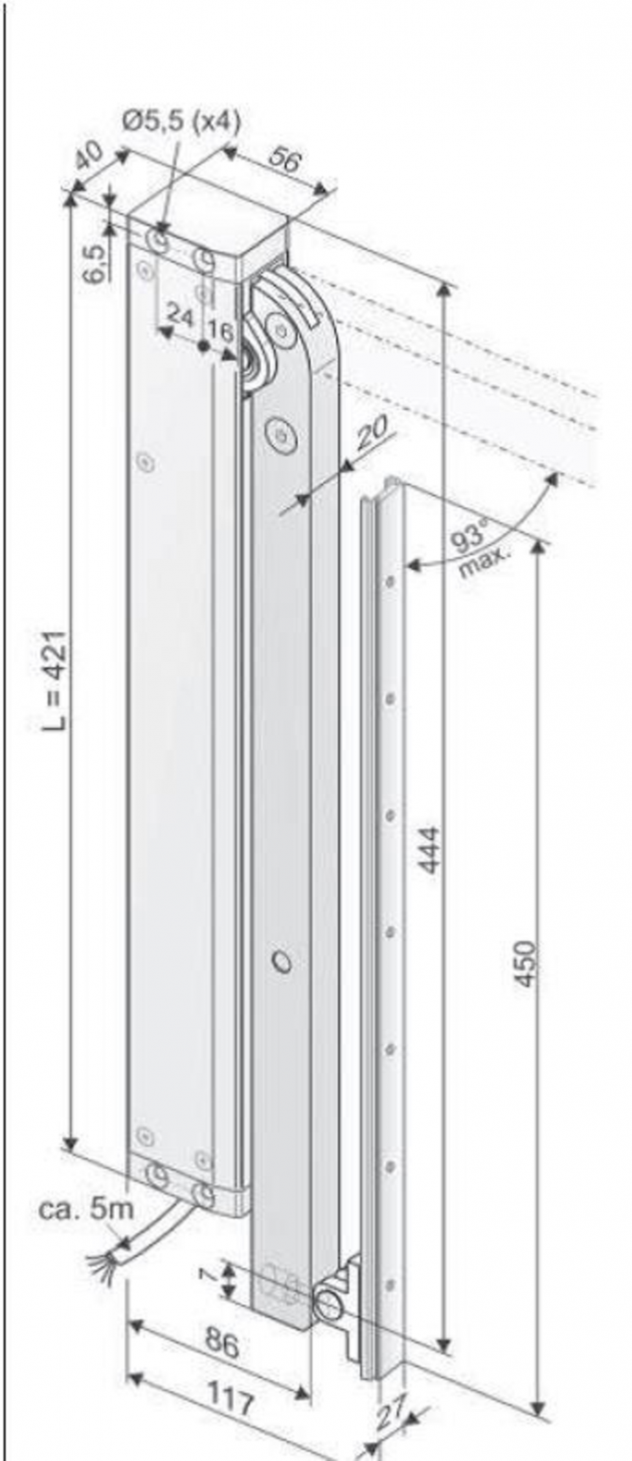 Pagina 1-Motor cu brat oscilant  UNILUX FTA600 GF S12 Fisa tehnica Engleza 