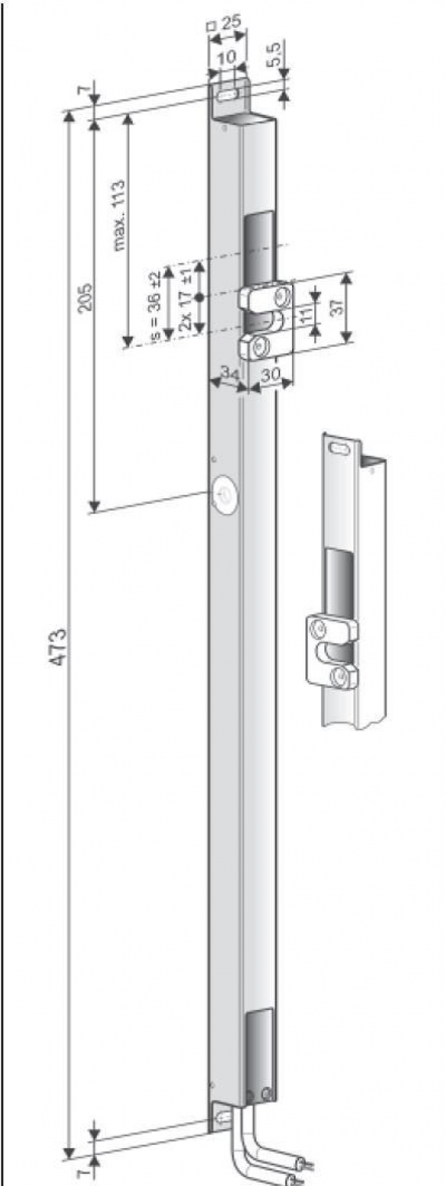 Pagina 1-Sistem de incuiere UNILUX FVM Fisa tehnica Engleza 