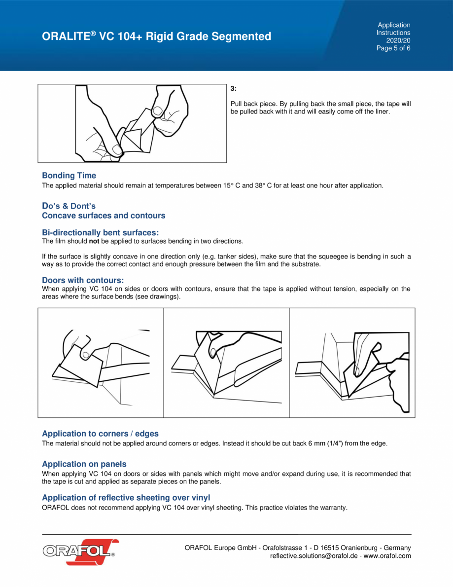 Pagina 5 - Instructiuni de aplicare pentru banda reflectorizanta segmentata pentru suprafetele...