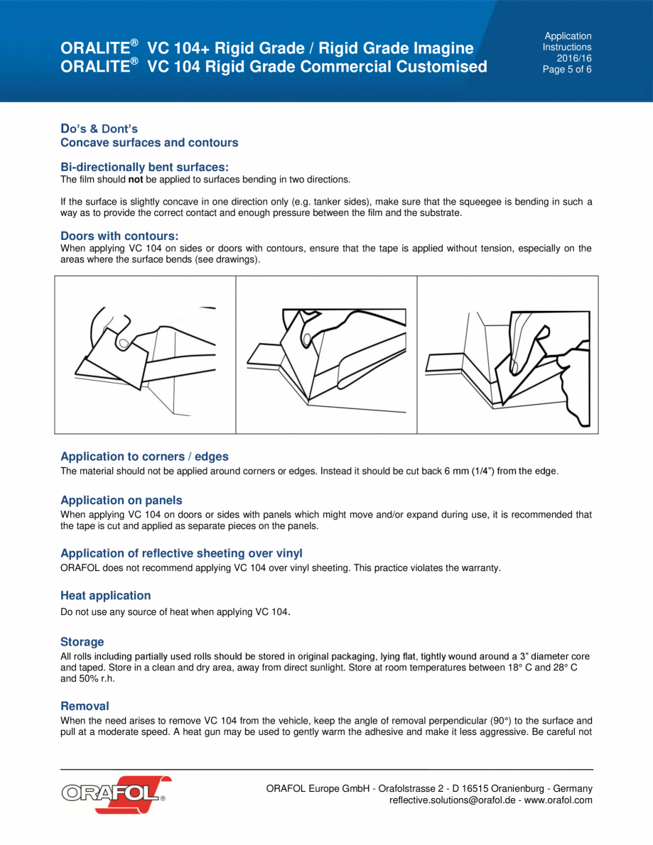 Pagina 5-Instructiuni de aplicare pentru banda adeziva reflectorizanta personalizabila pentru suprafete...