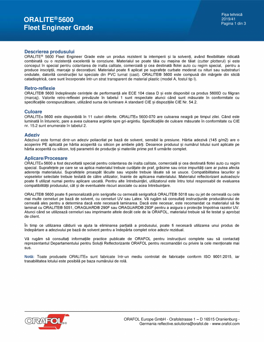 Pagina 1 - Folie reflectorizanta pentru pentru aplicare pe vehicule/camioane/remorci ALGERNON...
