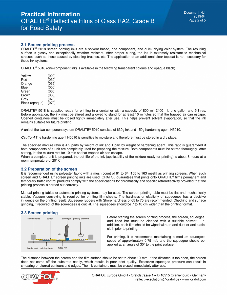 Pagina 2-Instructiuni aplicare pe plastic folie reflectorizanta ALGERNON ORALITE 5860 Instructiuni montaj,...