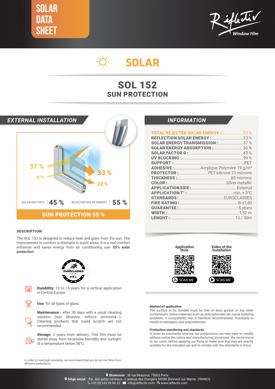 Pagina 1 - Folie gri-albastrui metalizat inchis pentru exterior ALGERNON SOL 152 Fisa tehnica...
