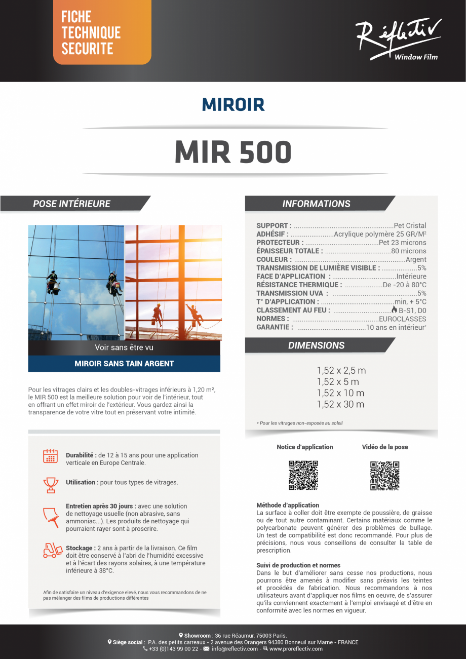 Pagina 1-Folie colorata tip oglinda ALGERNON MIR Fisa tehnica Engleza Fiche
technique
Securite

MIROIR

MIR...