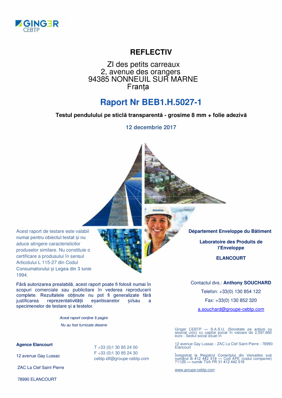 Pagina 1-Rezistenta la impact  ALGERNON SEC 058 Certificare produs Romana REFLECTIV
ZI des petits carreaux
2,...