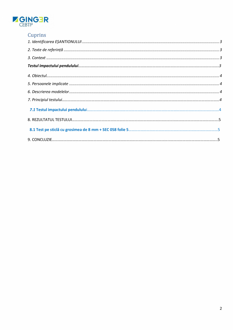 Pagina 2-Rezistenta la impact  ALGERNON SEC 058 Certificare produs Romana furnizate desene

Agence Elancourt
...