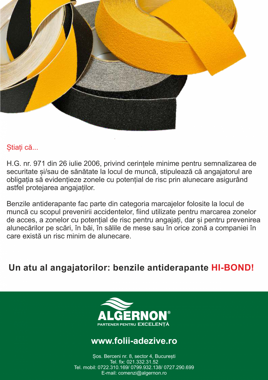 Pagina 4 - Banda adeziva, antiderapanta, pentru delimitare ALGERNON Hi-Bond HAS 930 Catalog, brosura...