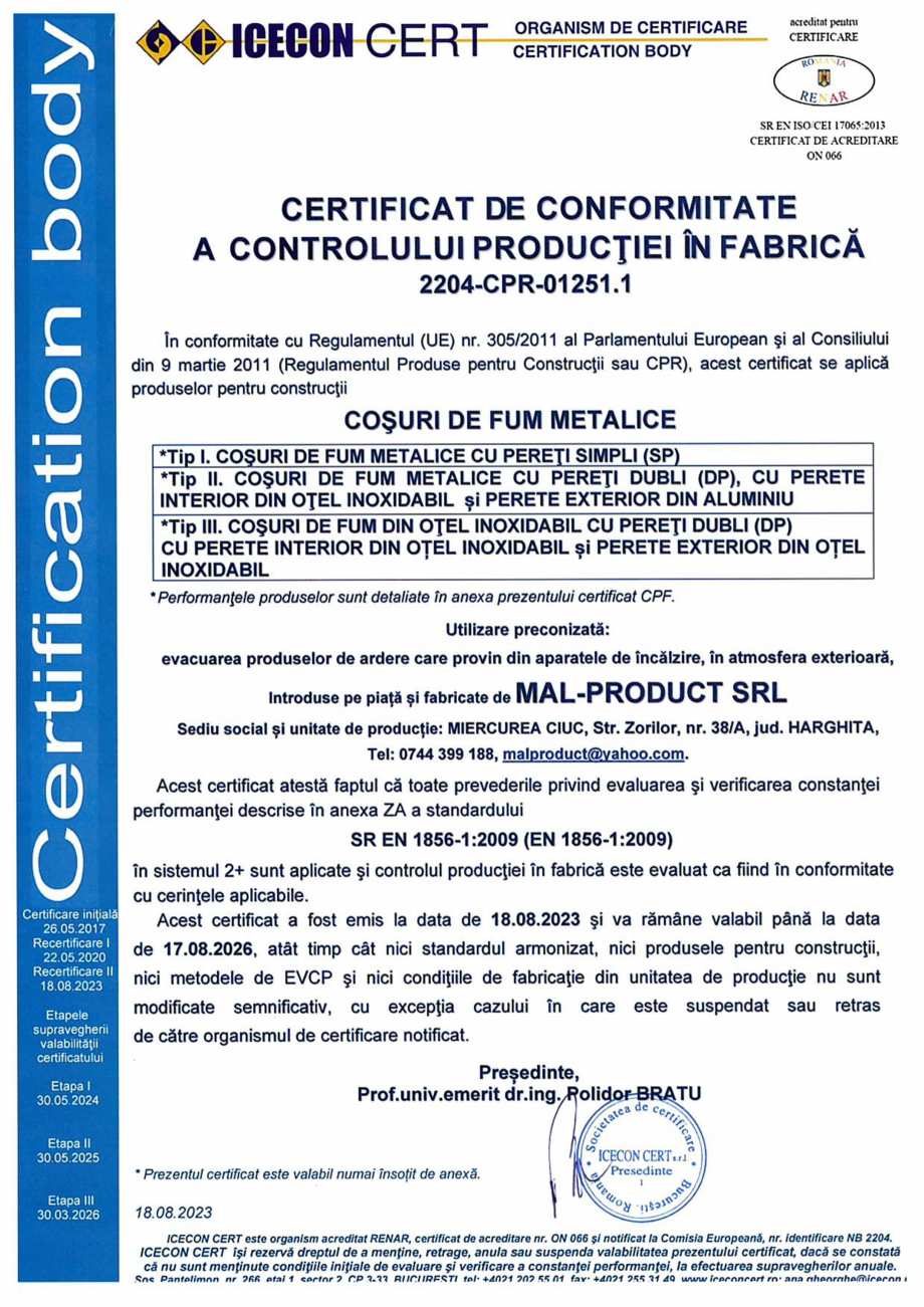 Pagina 1-ICECON 2023 MAL-PRODUCT Certificare produs Romana 