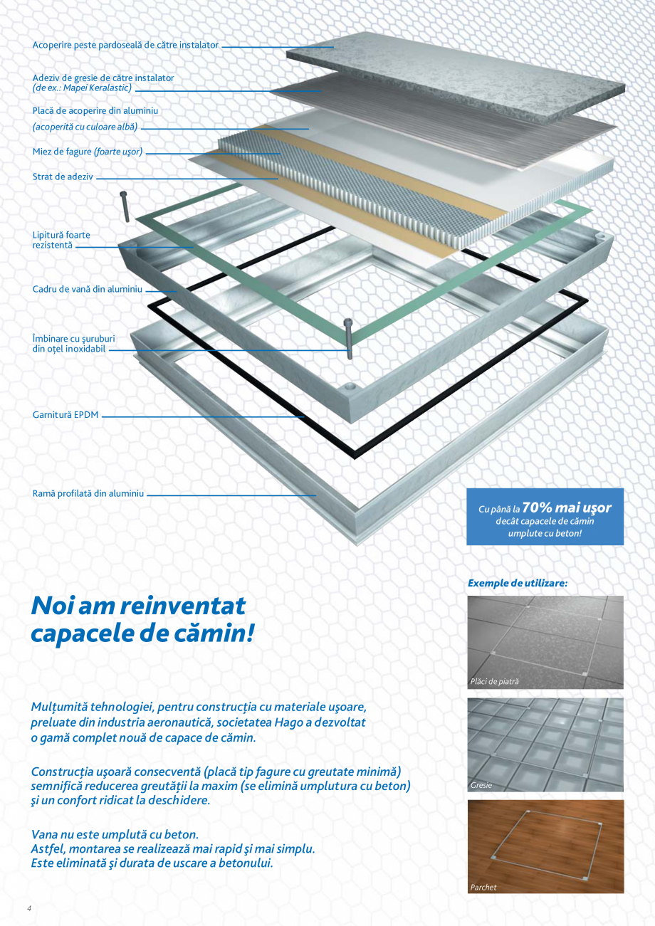 Pagina 4-Capace inovatoare pentru camine HAGODECK CLA, CCA, CCA-GD Catalog, brosura Romana icare, cât şi o ...