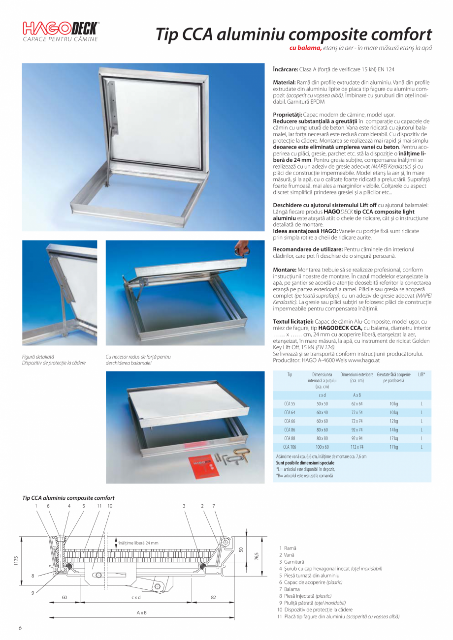 Pagina 6-Capace inovatoare pentru camine HAGODECK CLA, CCA, CCA-GD Catalog, brosura Romana ie Höhe 24 mm

7
...