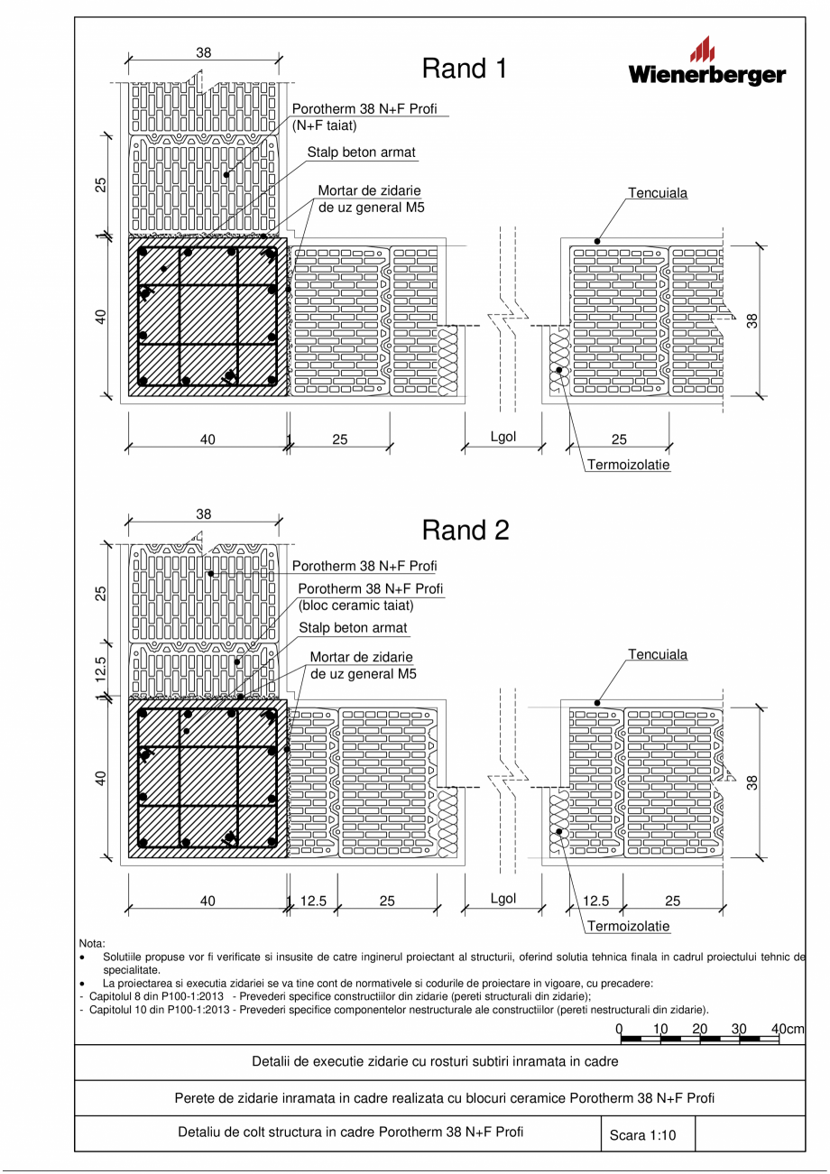 Pagina 2 - CAD-PDF Detalii tehnice bloc ceramic POROTHERM Detaliu de montaj 38 N+F Profi 