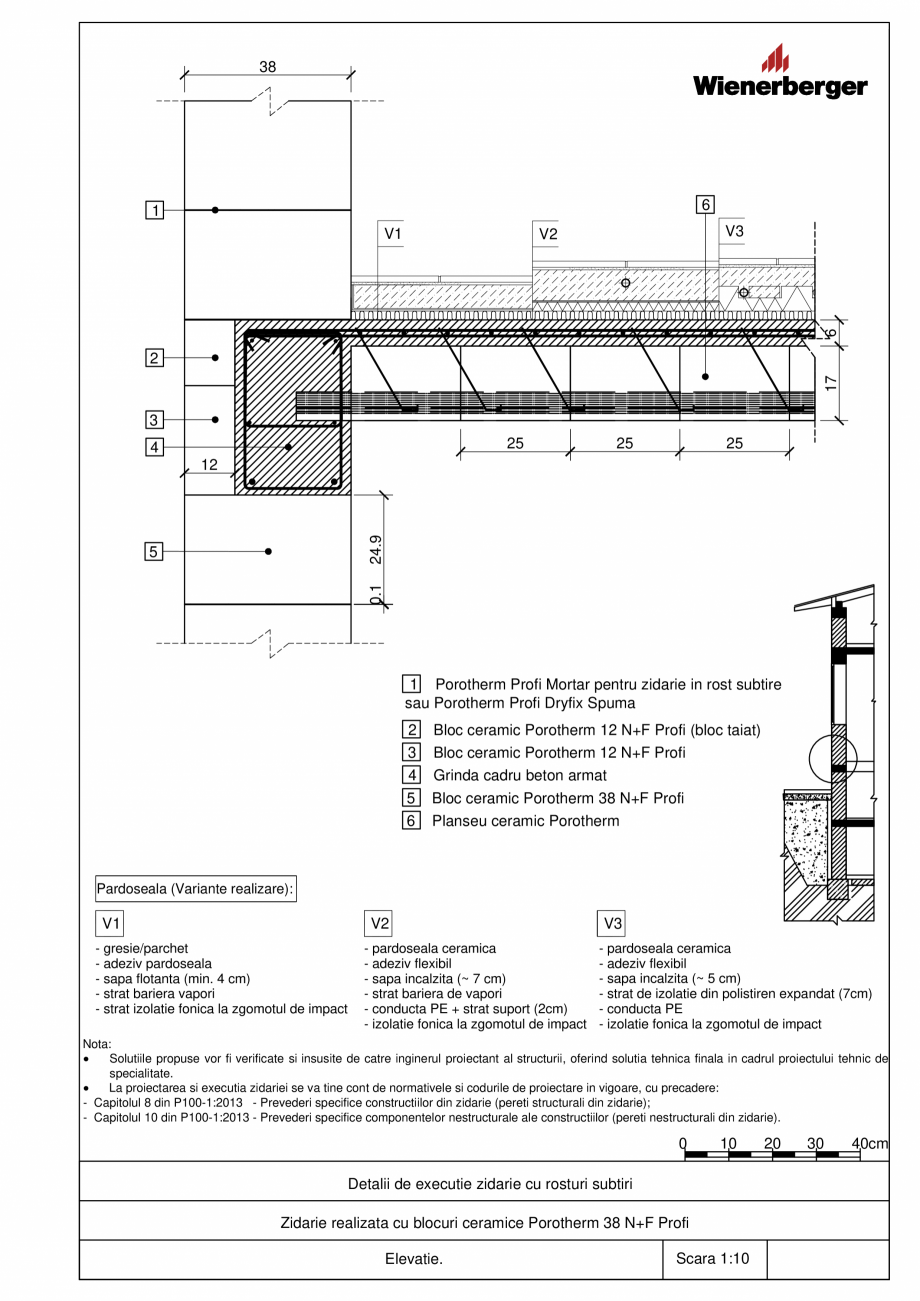 Pagina 3 - CAD-PDF Detalii tehnice bloc ceramic POROTHERM Detaliu de montaj 38 N+F Profi 
