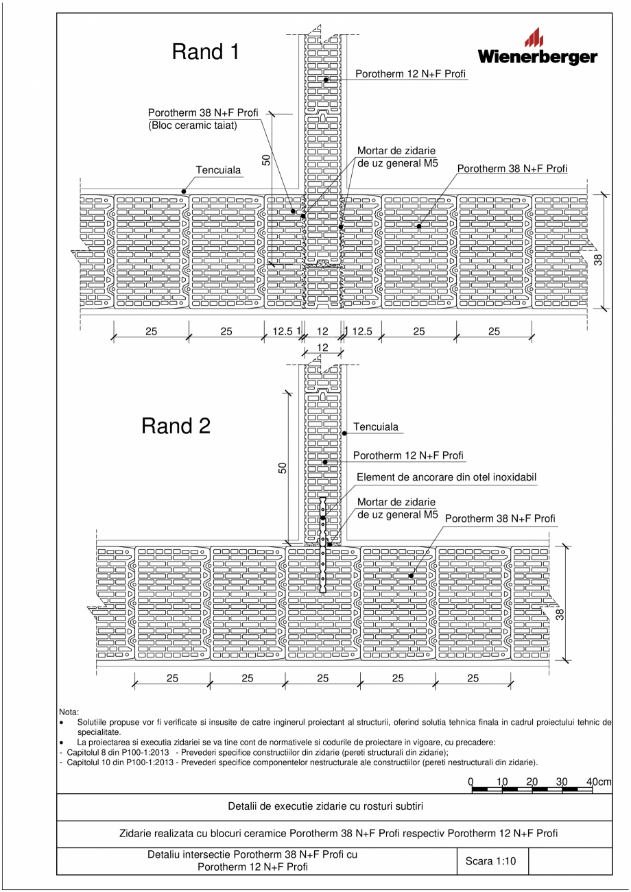 Pagina 4 - CAD-PDF Detalii tehnice bloc ceramic POROTHERM Detaliu de montaj 38 N+F Profi 