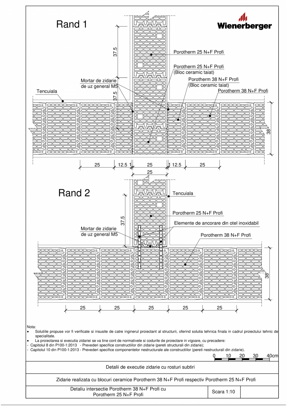 Pagina 5 - CAD-PDF Detalii tehnice bloc ceramic POROTHERM Detaliu de montaj 38 N+F Profi 