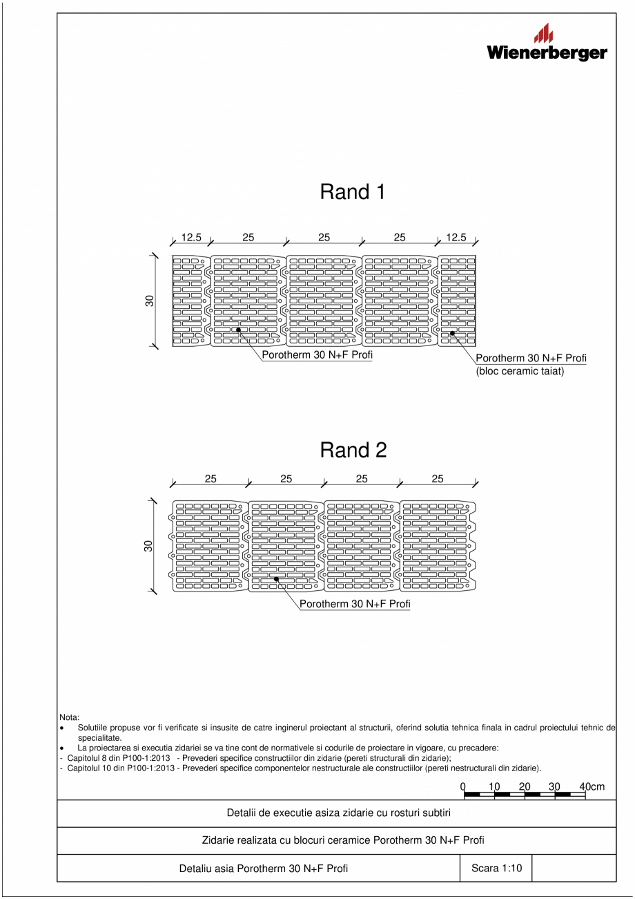 Pagina 1-CAD-PDF Detalii tehnice bloc ceramic POROTHERM Detaliu de montaj 30 N+F Profi 
