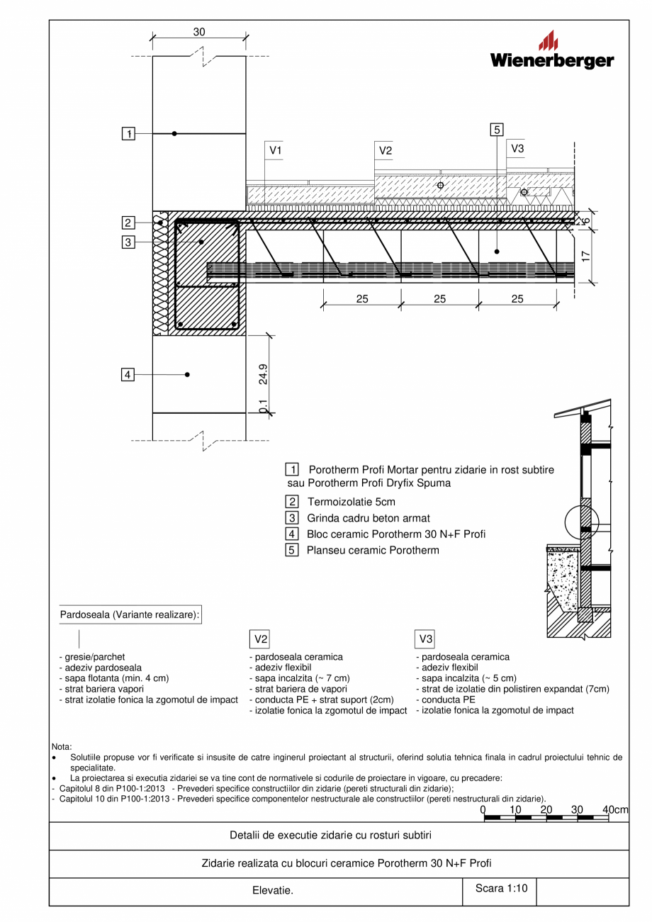 Pagina 3 - CAD-PDF Detalii tehnice bloc ceramic POROTHERM Detaliu de montaj 30 N+F Profi 