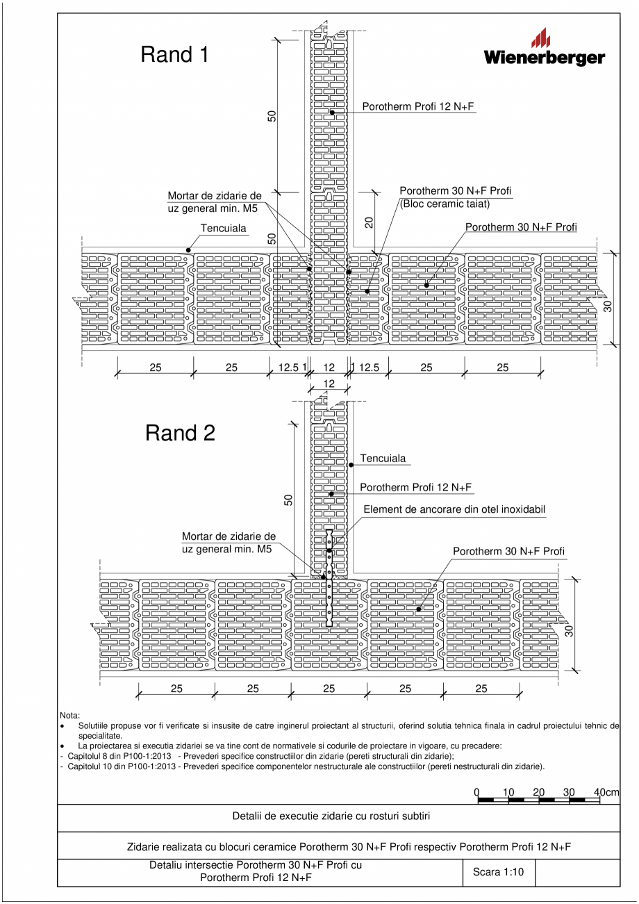 Pagina 4 - CAD-PDF Detalii tehnice bloc ceramic POROTHERM Detaliu de montaj 30 N+F Profi 