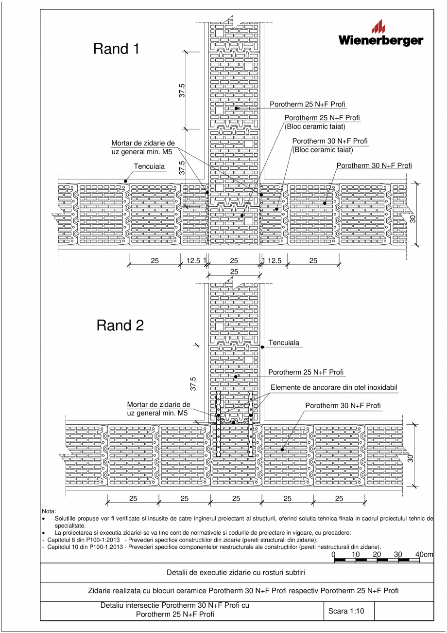 Pagina 5 - CAD-PDF Detalii tehnice bloc ceramic POROTHERM Detaliu de montaj 30 N+F Profi 