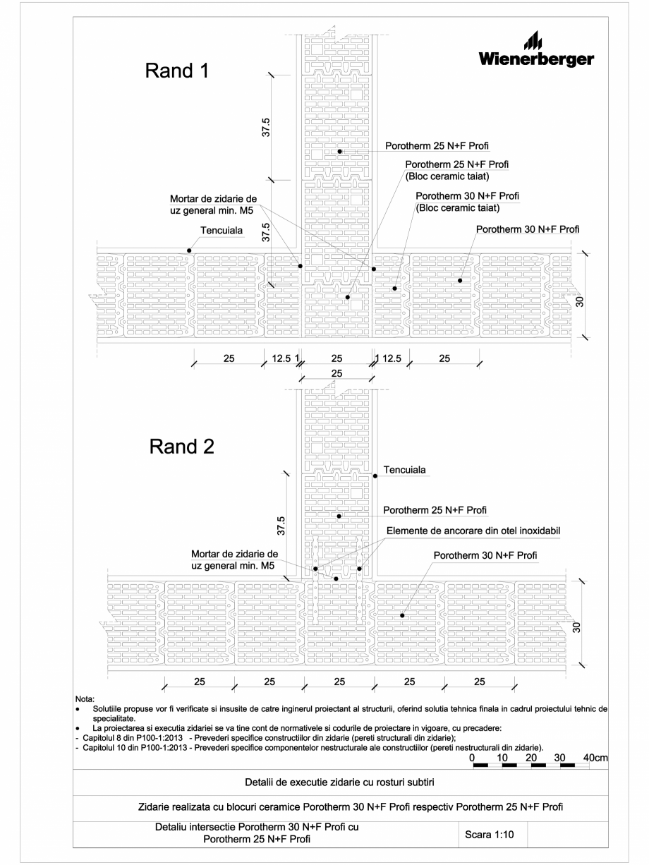 Pagina 1-CAD-DWG Detalii tehnice bloc ceramic POROTHERM Detaliu de montaj 30 N+F Profi 