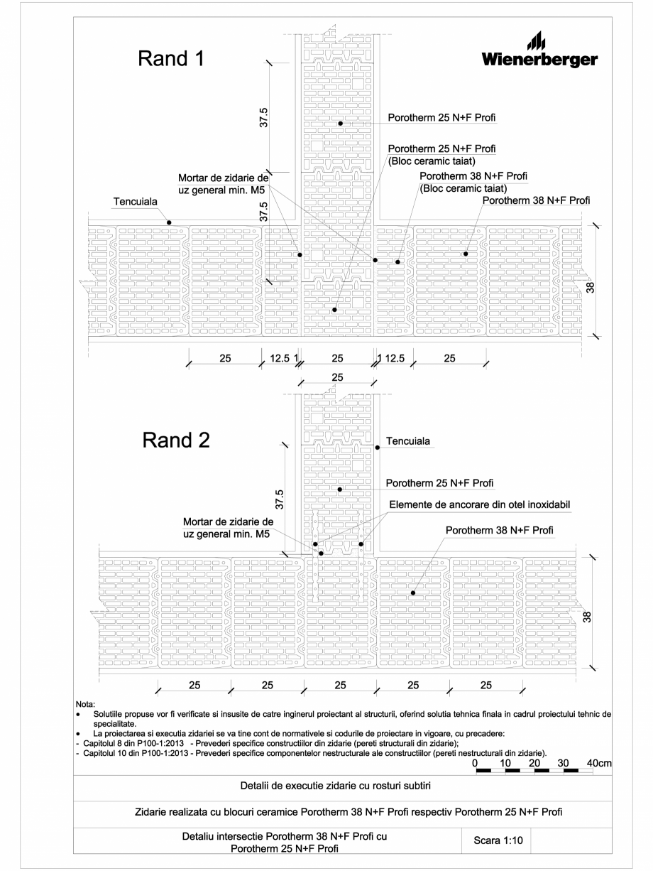 Pagina 1-CAD-DWG Detalii tehnice bloc ceramic POROTHERM Detaliu de montaj 25 N+F Profi 