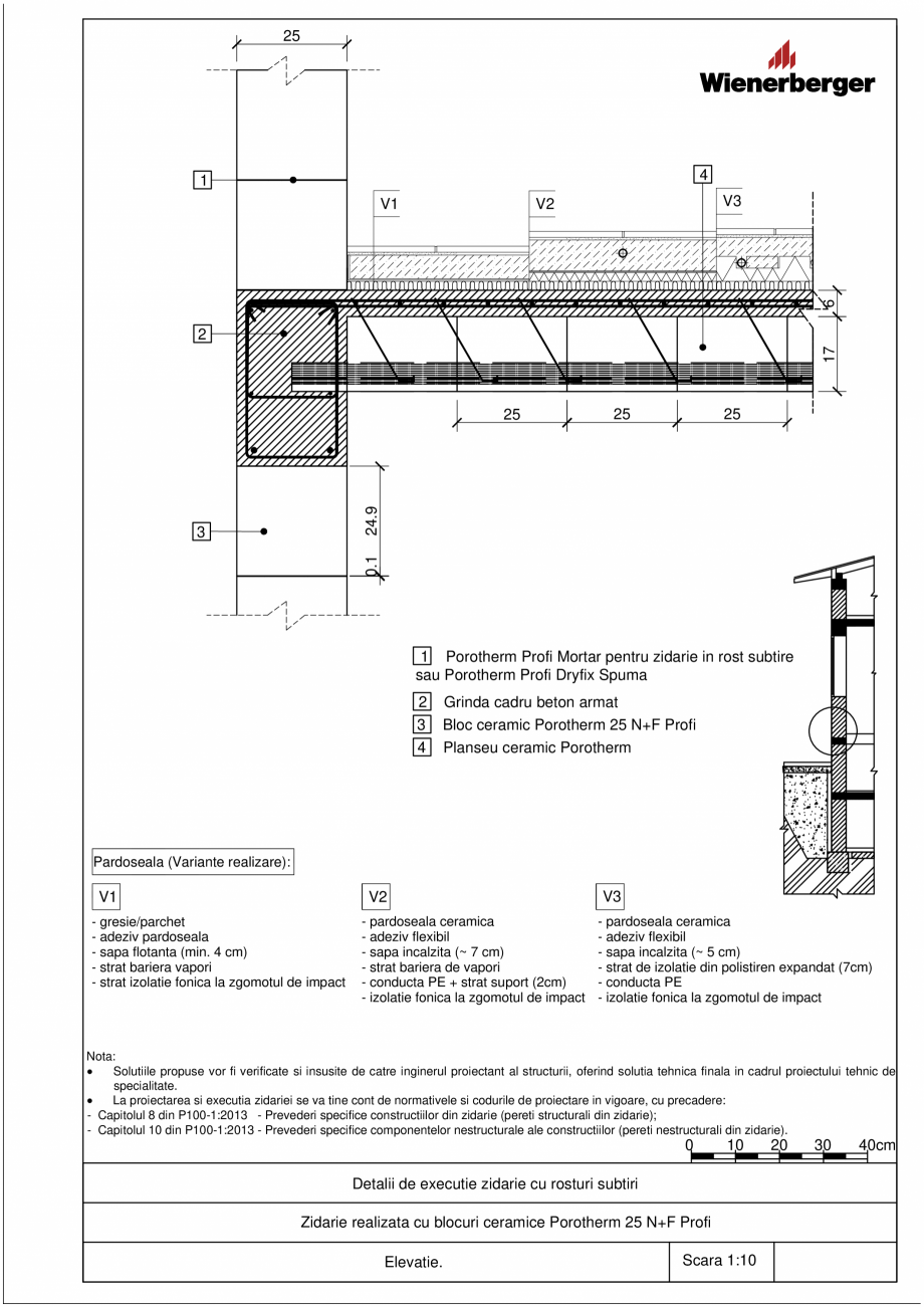 Pagina 3 - CAD-PDF Detalii tehnice bloc ceramic POROTHERM Detaliu de montaj 25 N+F Profi 