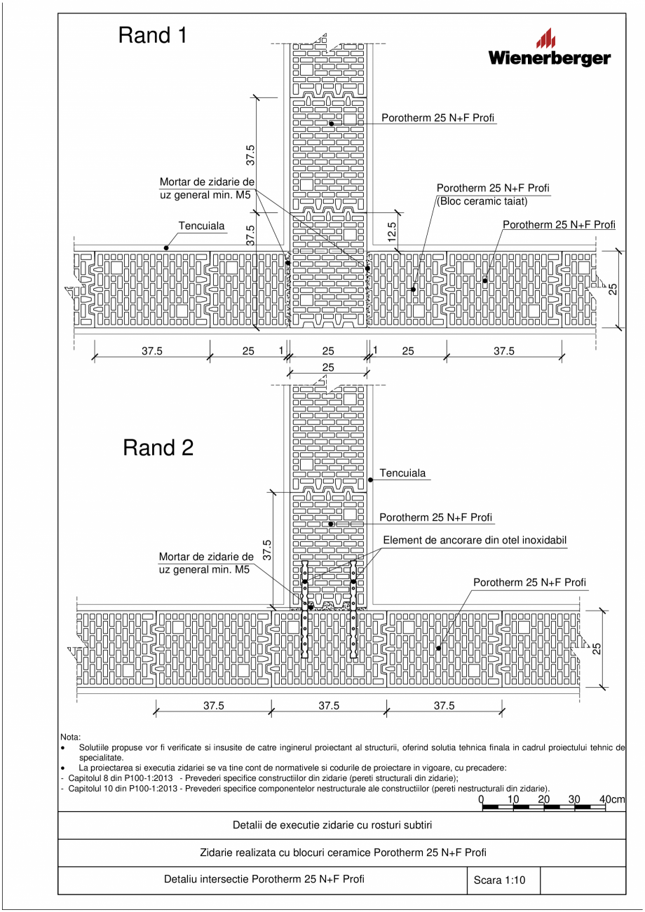 Pagina 5 - CAD-PDF Detalii tehnice bloc ceramic POROTHERM Detaliu de montaj 25 N+F Profi 