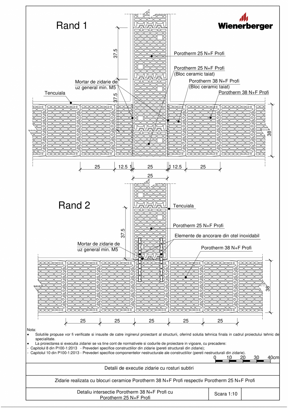 Pagina 7 - CAD-PDF Detalii tehnice bloc ceramic POROTHERM Detaliu de montaj 25 N+F Profi 
